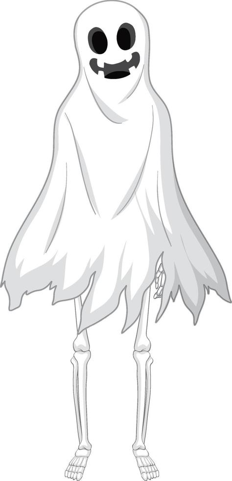 White scary ghost isolated vector