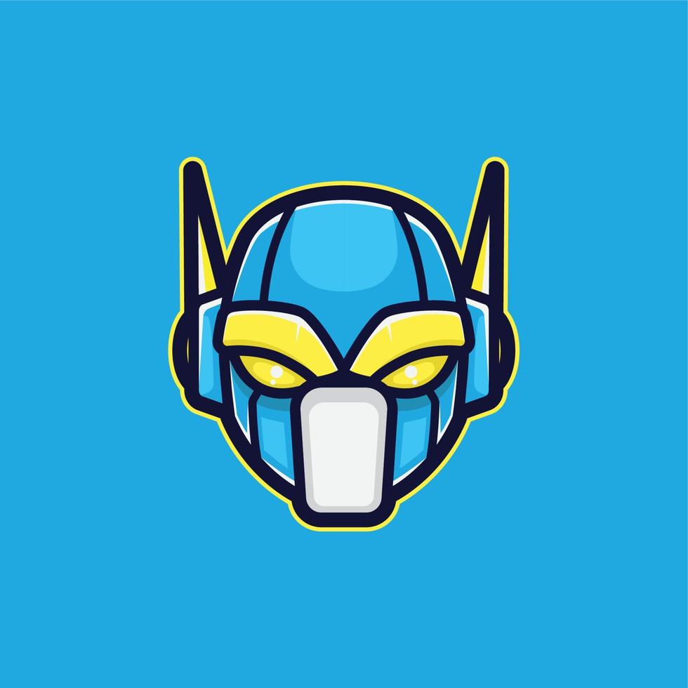 Robot head esport logo vector