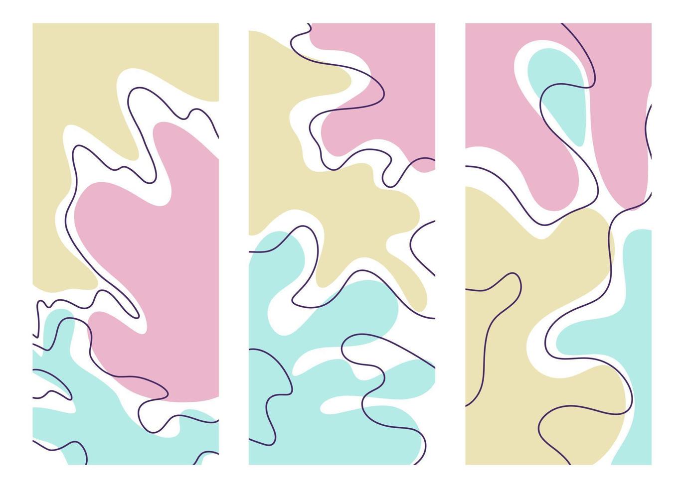 Set of abstract creative colorful universal Backgrounds artistic templates. Good for poster, card, invitation, flyer, cover, banner, placard, brochure. Hand drawn doodle shapes. Vector illustration