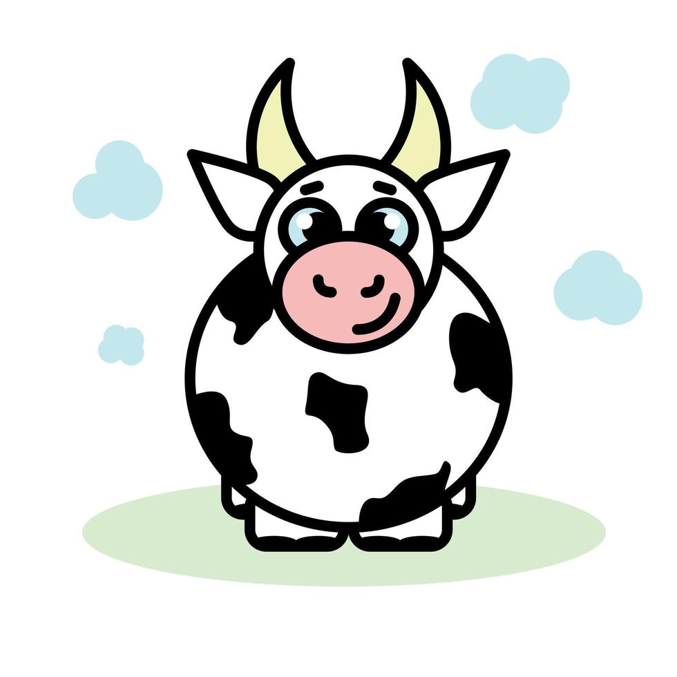 isolated cow in minimal style vector