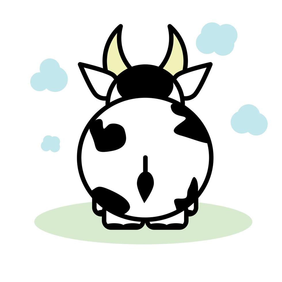 vaca aislada en estilo minimalista vaca rechazada vector