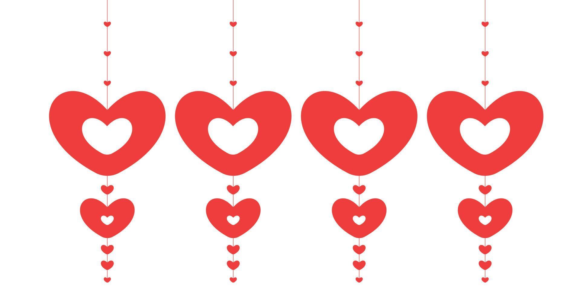 simple red hearts Valentines day hearts decoration vector