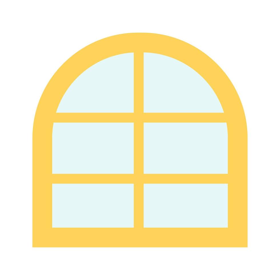 large yellow interior window for home. Vector illustration