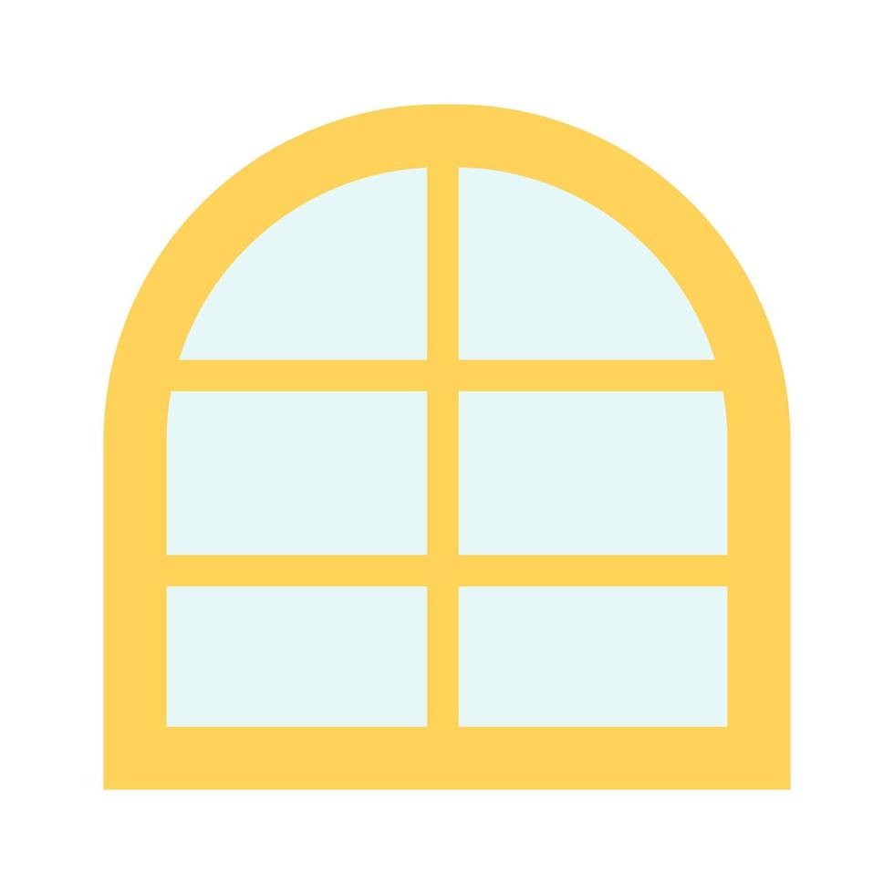large yellow interior window for home. Vector illustration
