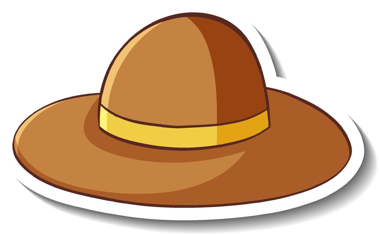 A sticker template with a floppy hat isolated vector