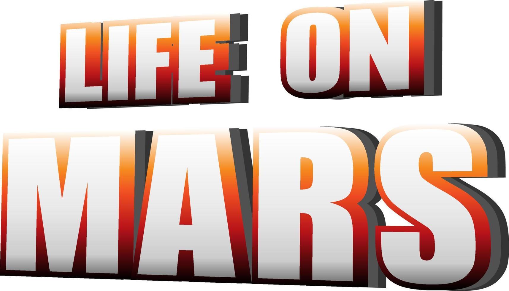 Life on Mars word logo design vector