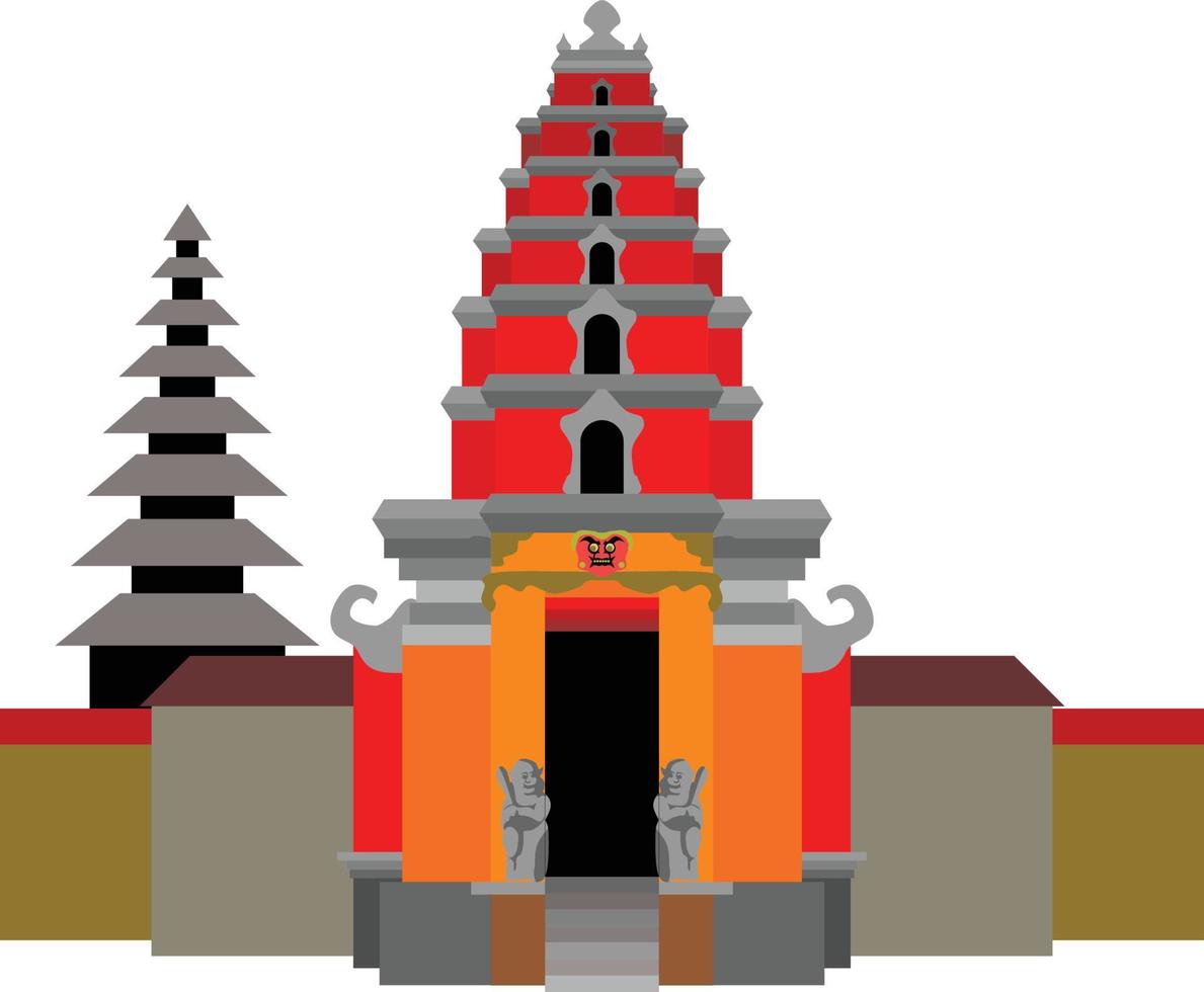 edificio de adoración del templo hindú balinés vector