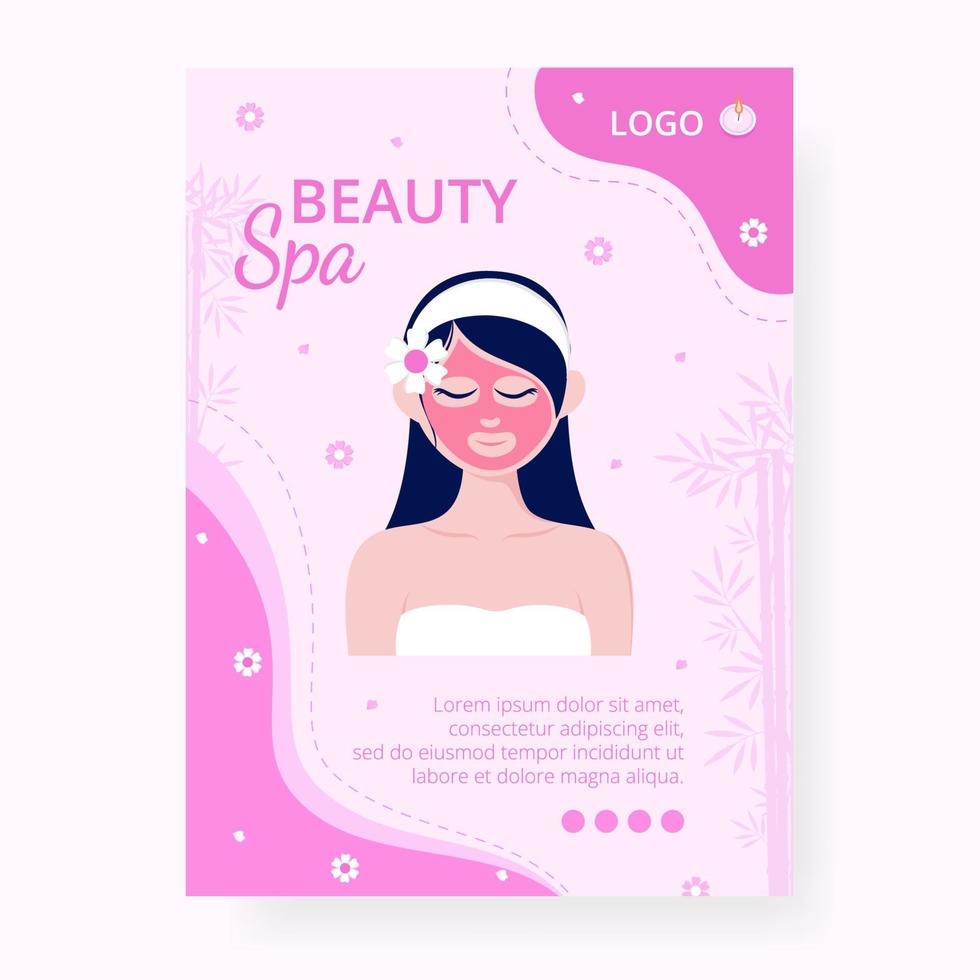 banner de spa de belleza y yoga editable de fondo cuadrado adecuado para redes sociales, alimentación, tarjetas, saludos, anuncios impresos y web en Internet vector