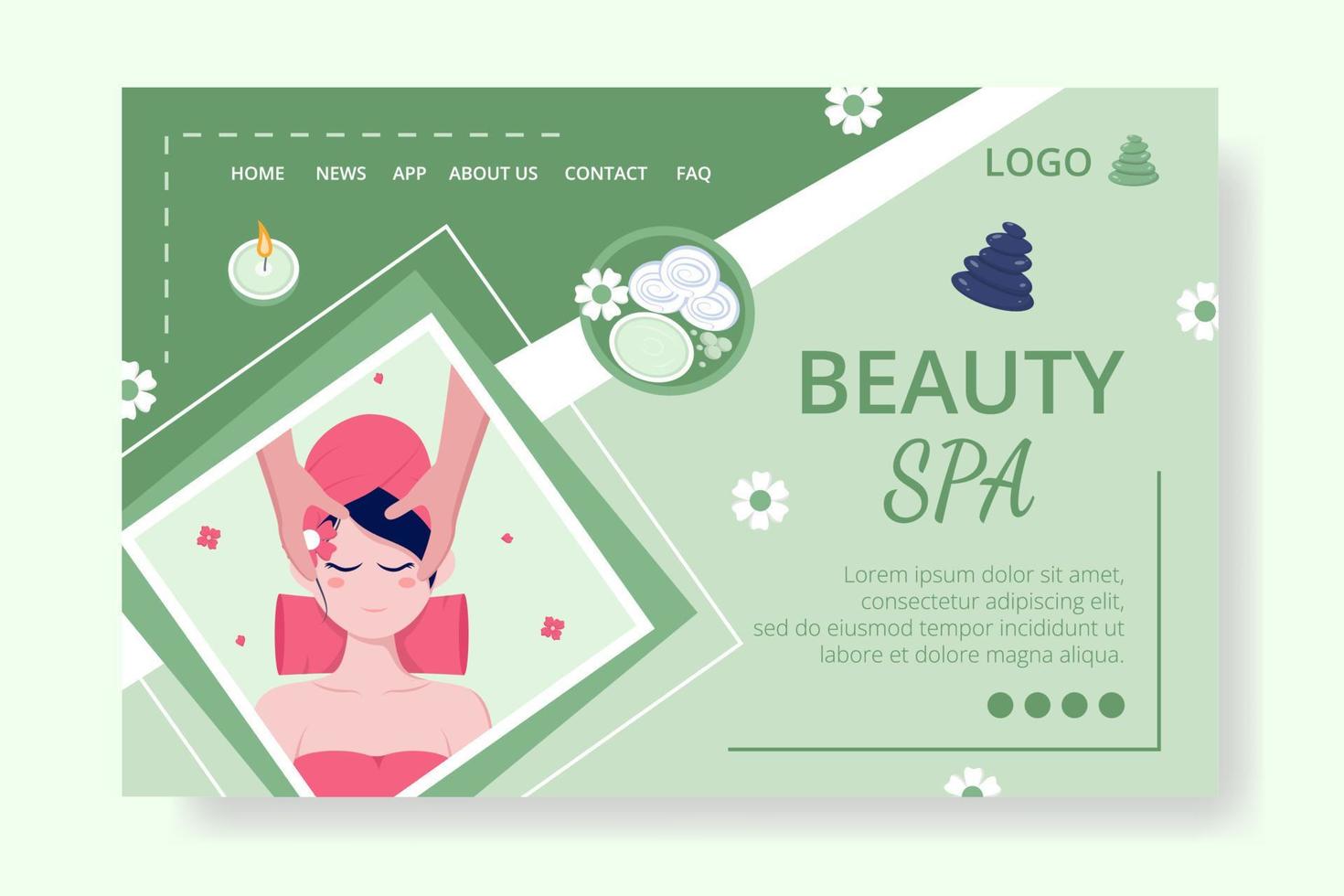 Beauty Spa and Yoga Landing Page Editable of Square Background Suitable for Social media, Feed, Card, Greetings, Print and Web Internet Ads vector