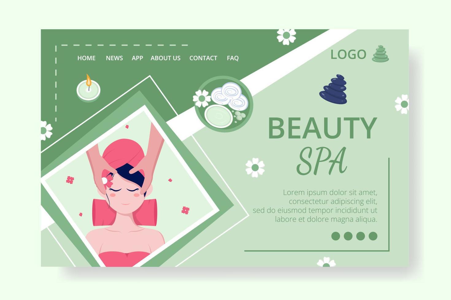 página de inicio de spa de belleza y yoga editable de fondo cuadrado adecuado para redes sociales, alimentación, tarjetas, saludos, anuncios impresos y web en Internet vector