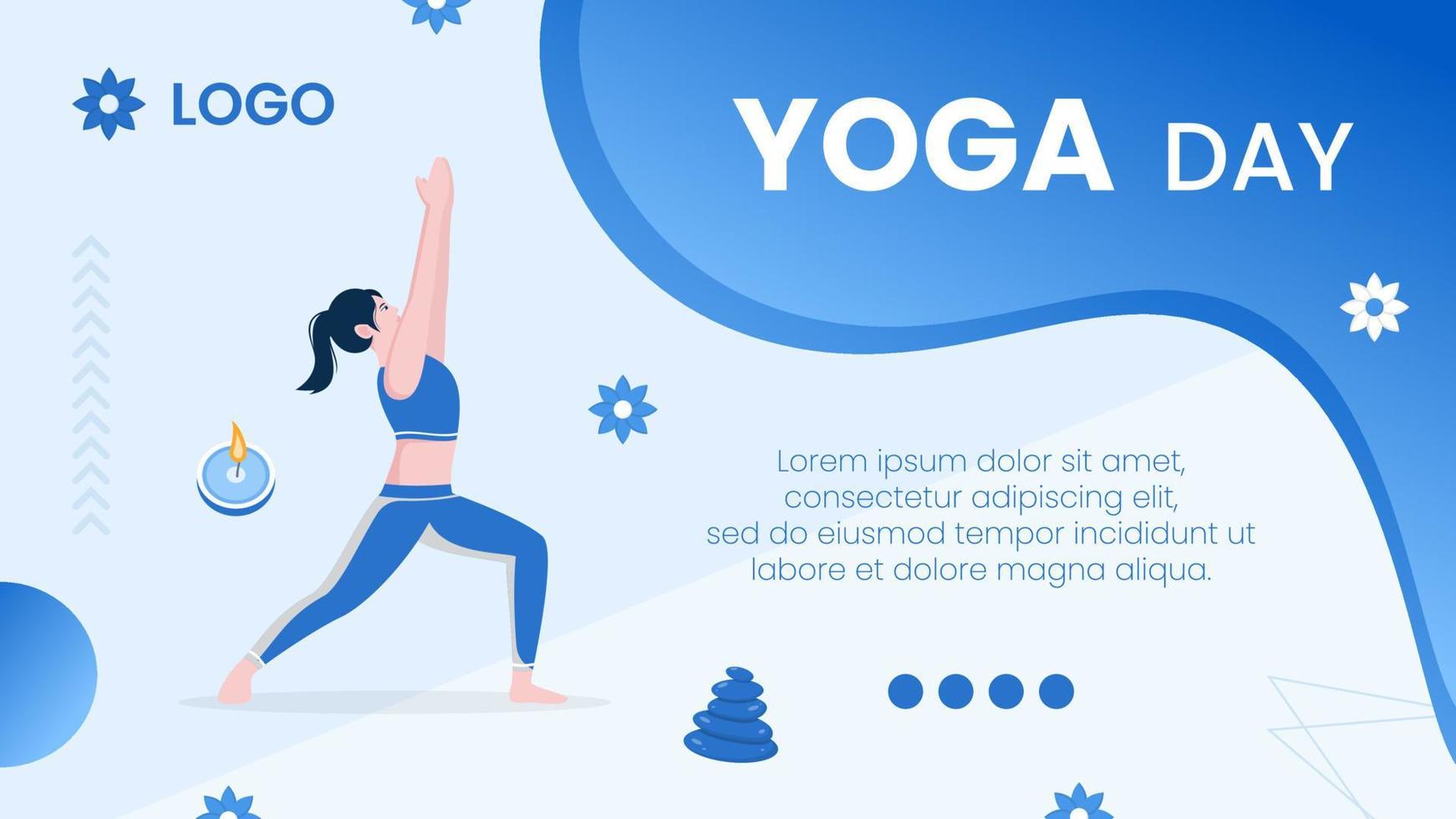 diseño de yoga y meditación editable de ilustración de fondo cuadrado adecuado para redes sociales, alimentación, tarjetas, saludos, anuncios impresos y web en Internet vector