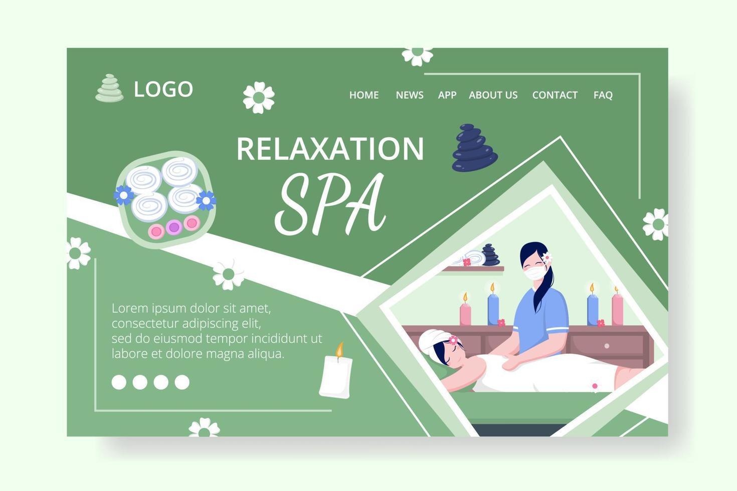 Beauty Spa and Yoga Landing Page Editable of Square Background Suitable for Social media, Feed, Card, Greetings, Print and Web Internet Ads vector