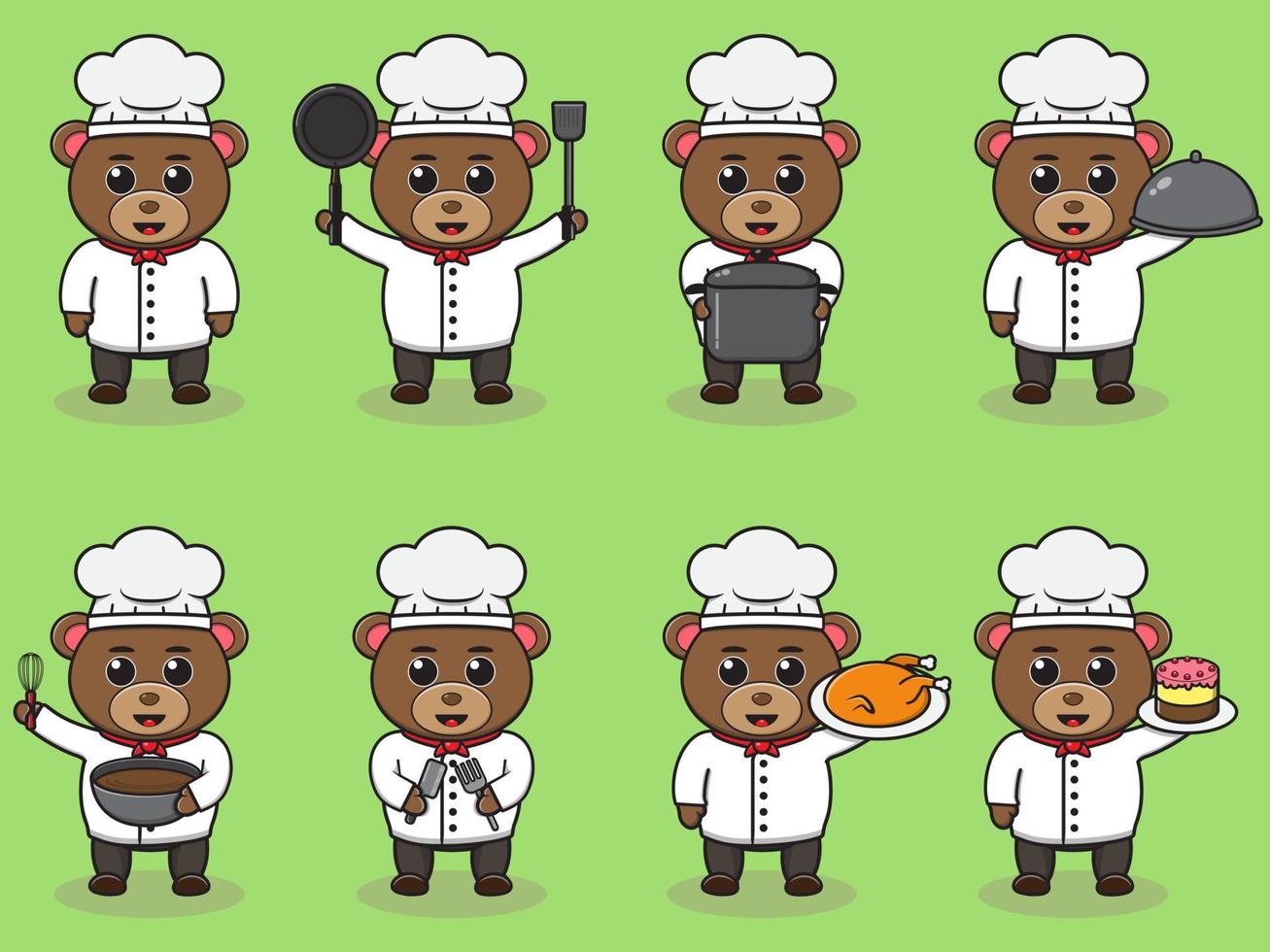 Vector Illustration Of Chef Bear cartoon