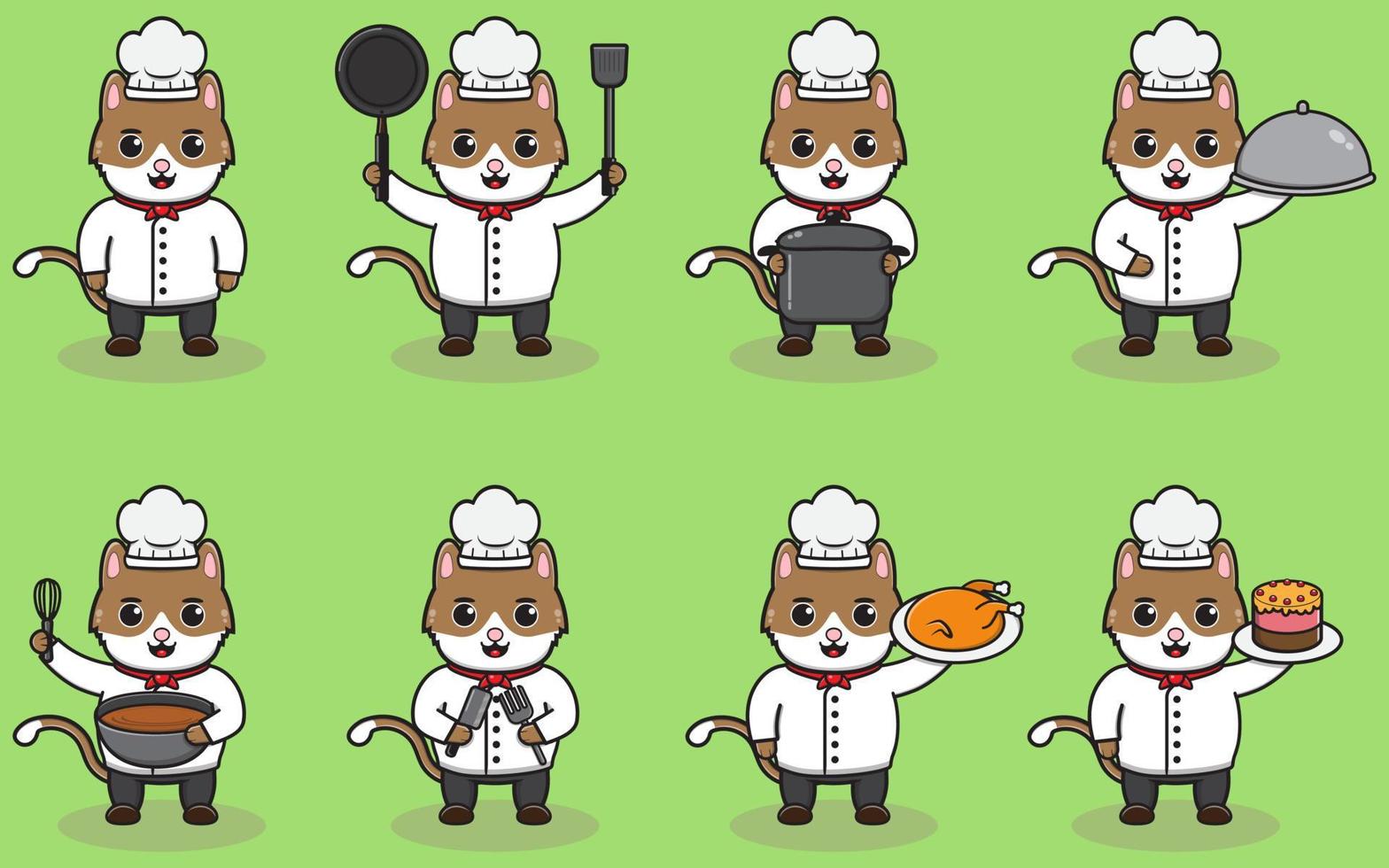 Vector Illustration Of Chef Cat cartoon.