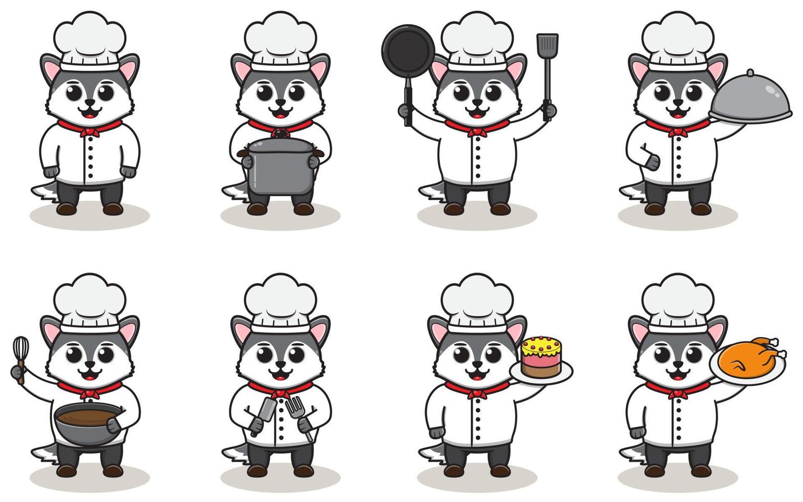 Vector Illustration Of Chef Wolf cartoon