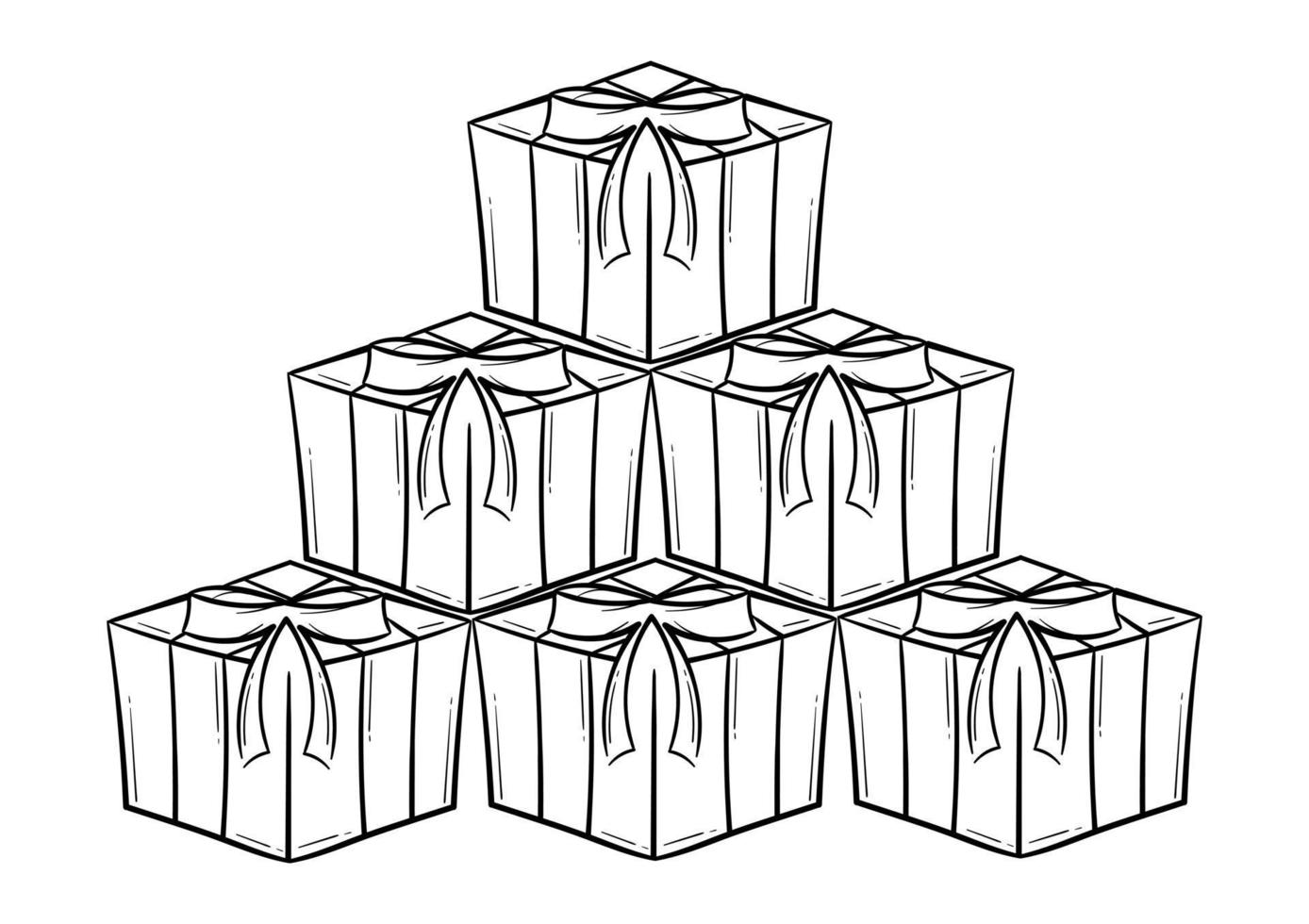 hand drawn gift pile vector