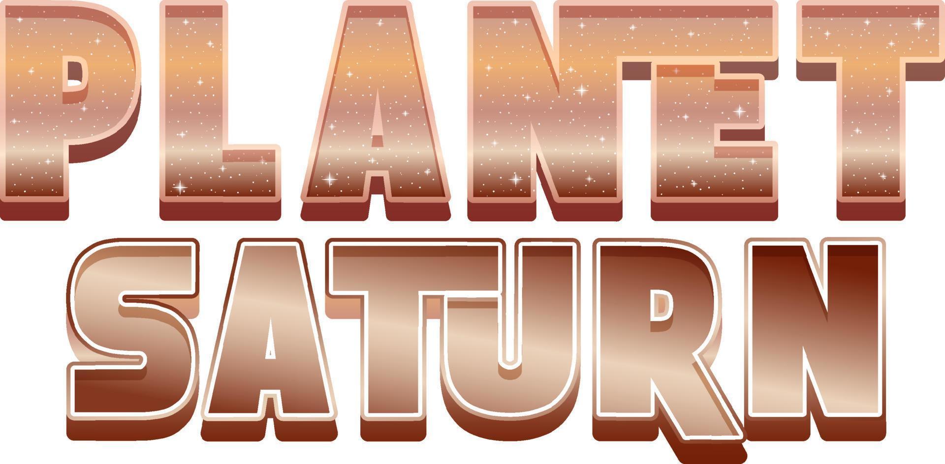 Planet Saturn word logo design vector