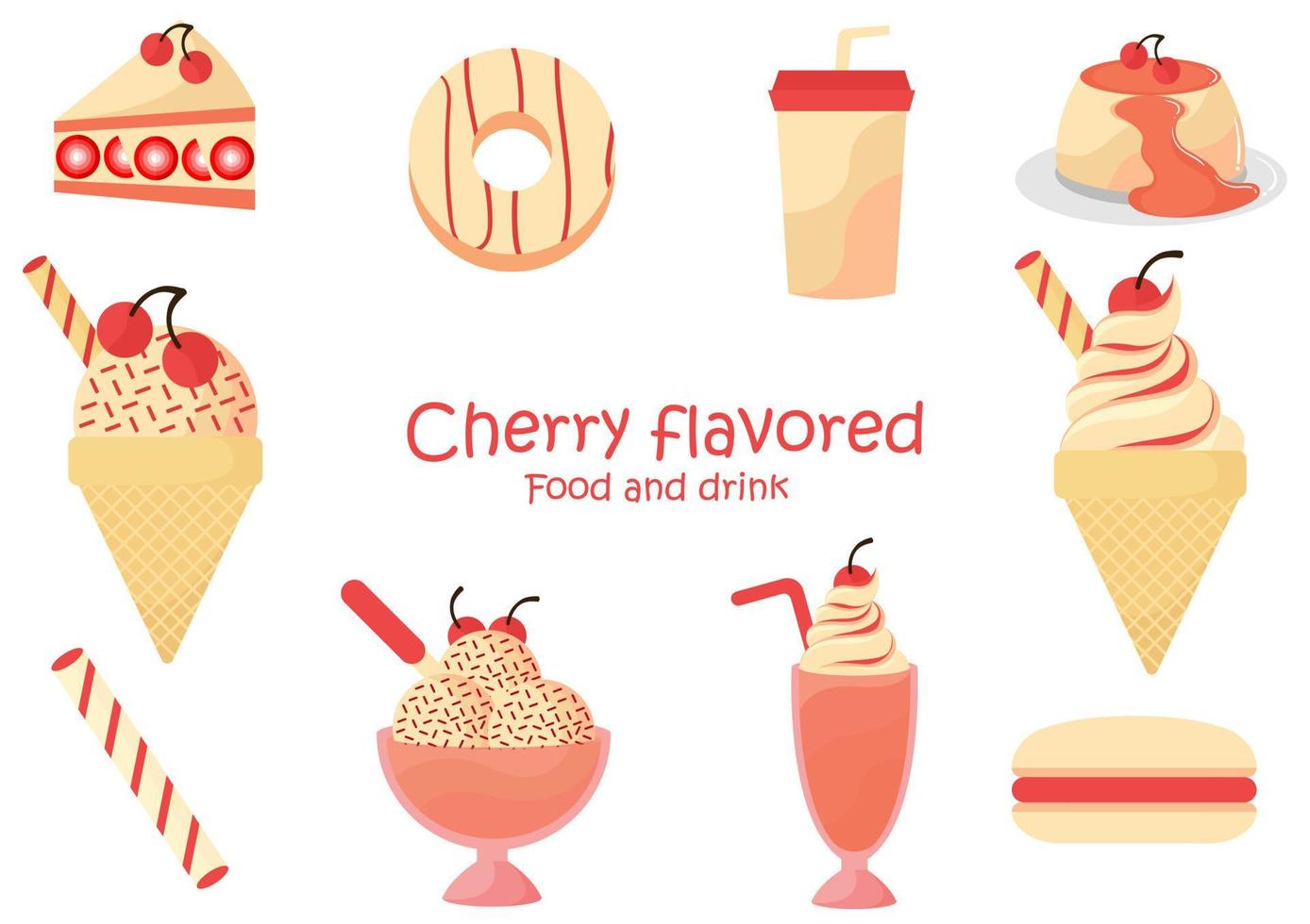 cherry flavored food and drink vector