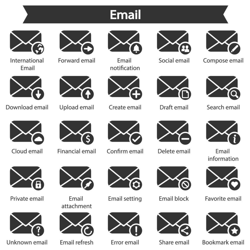paquete de iconos de correo electrónico vector