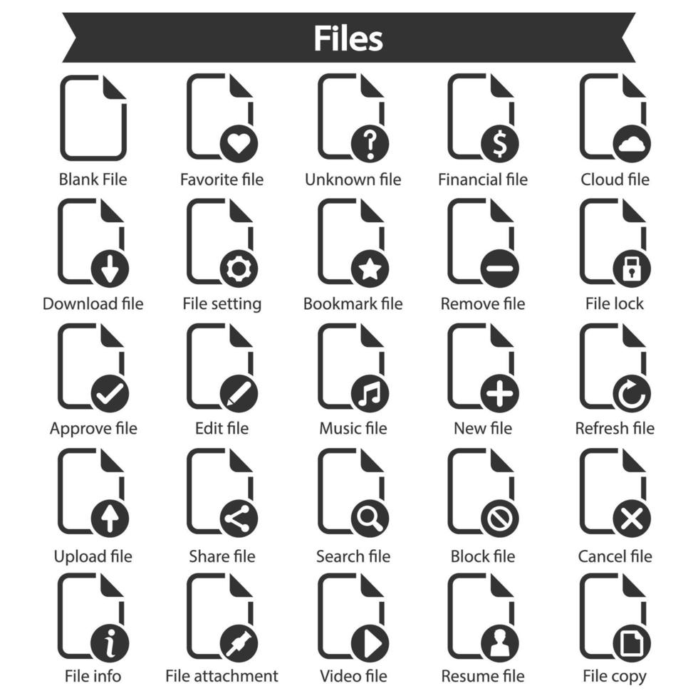 paquete de iconos de archivos vector