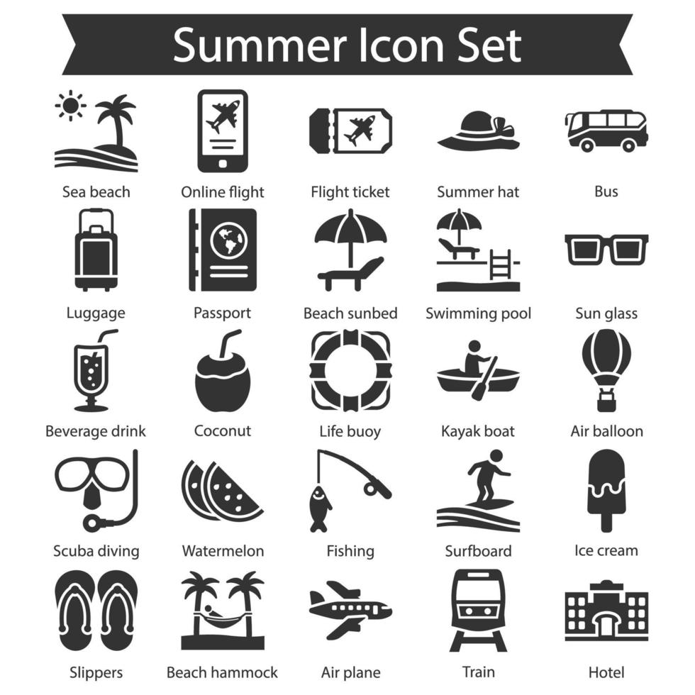 paquete de iconos de verano vector