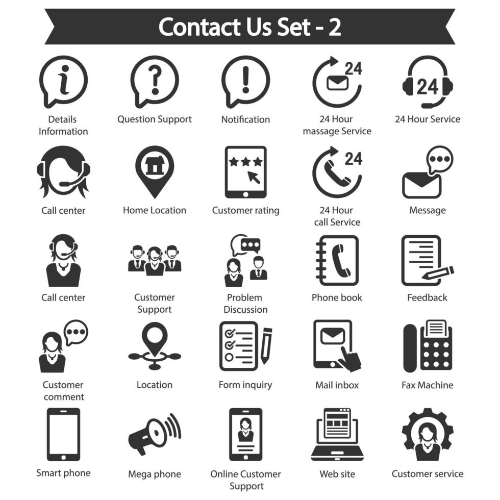 Contact Us Icon Pack vector