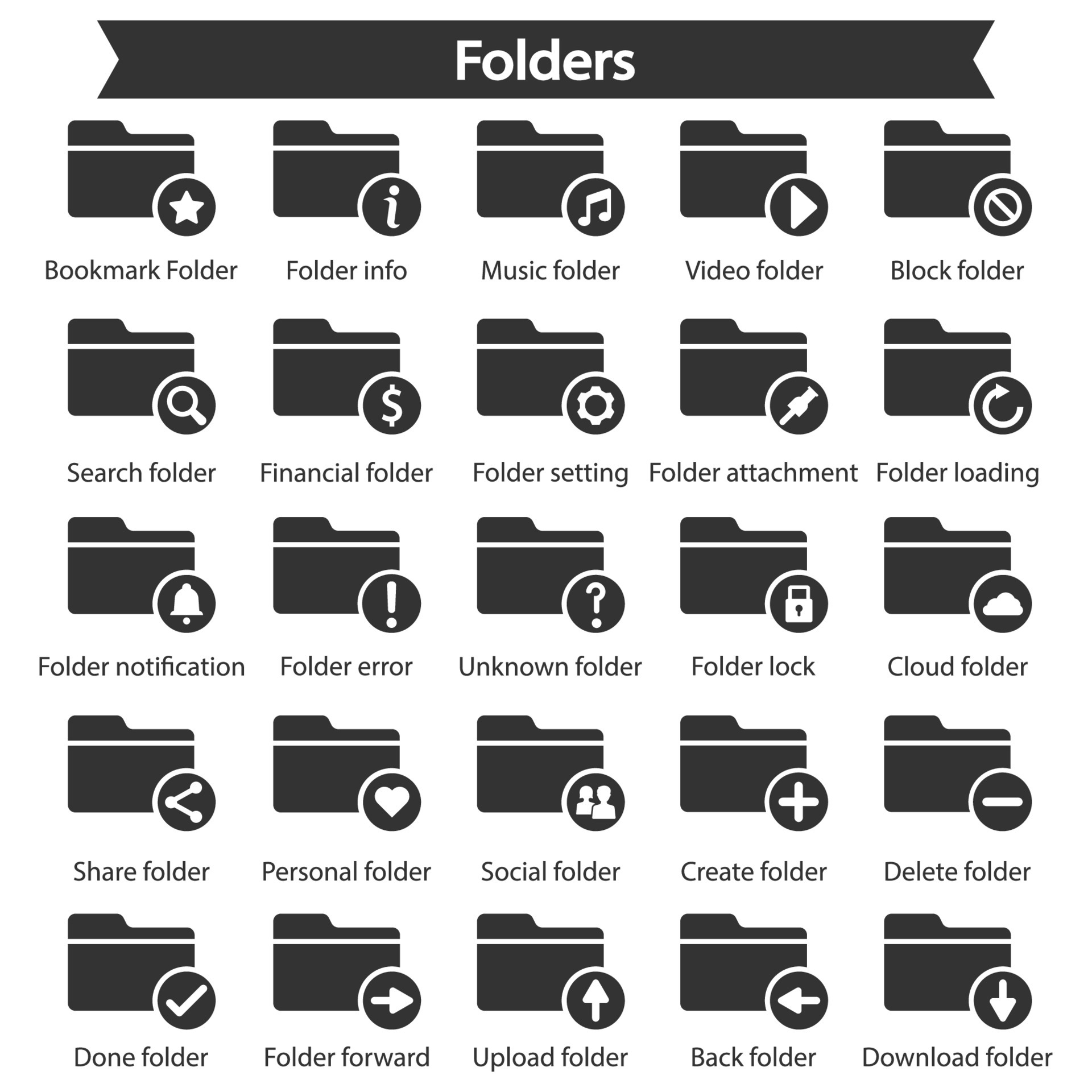 Folders Icon Pack 4493475 Vector Art at Vecteezy