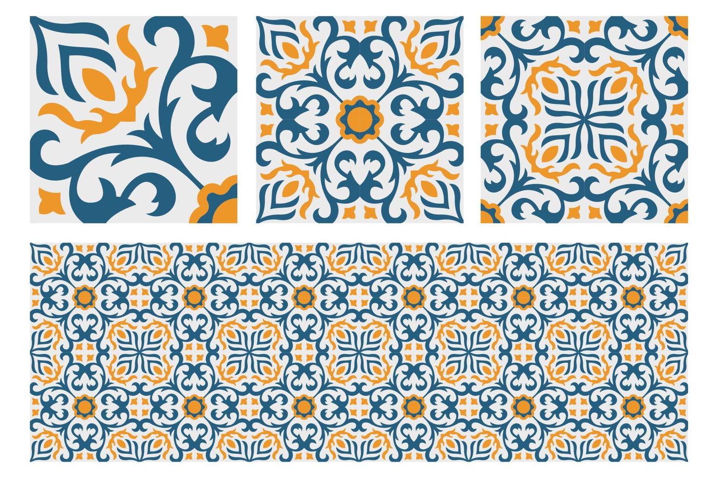 Geometric Floral Vector Seamless Pattern
