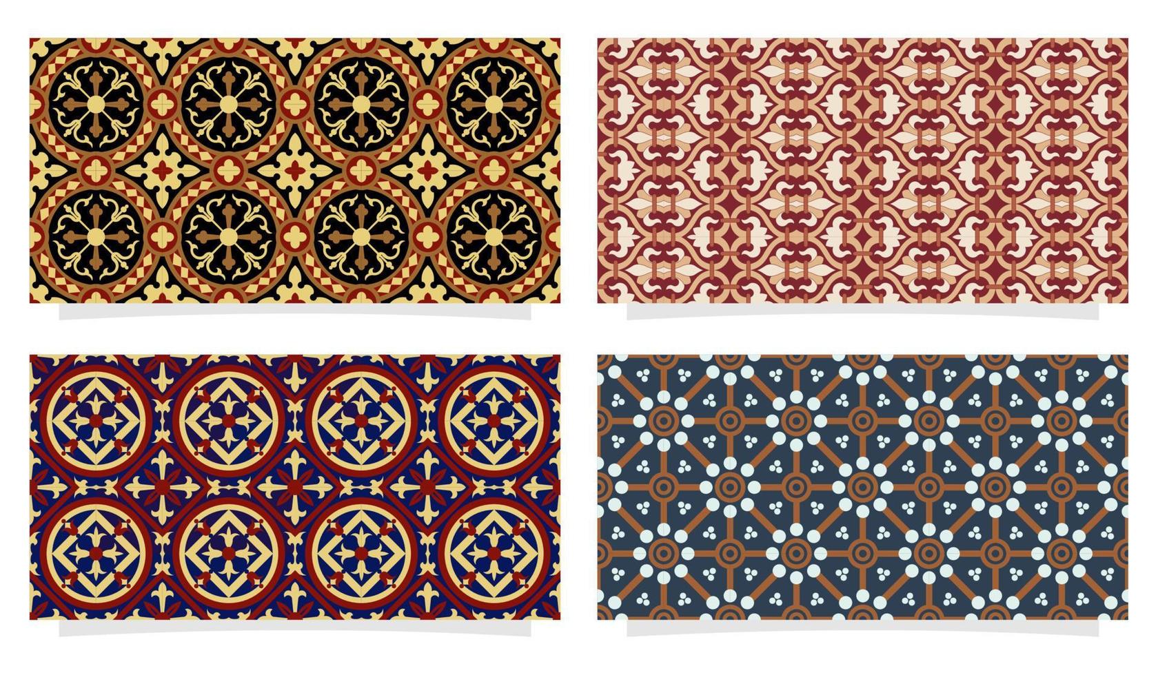 Batik seamless pattern vector set