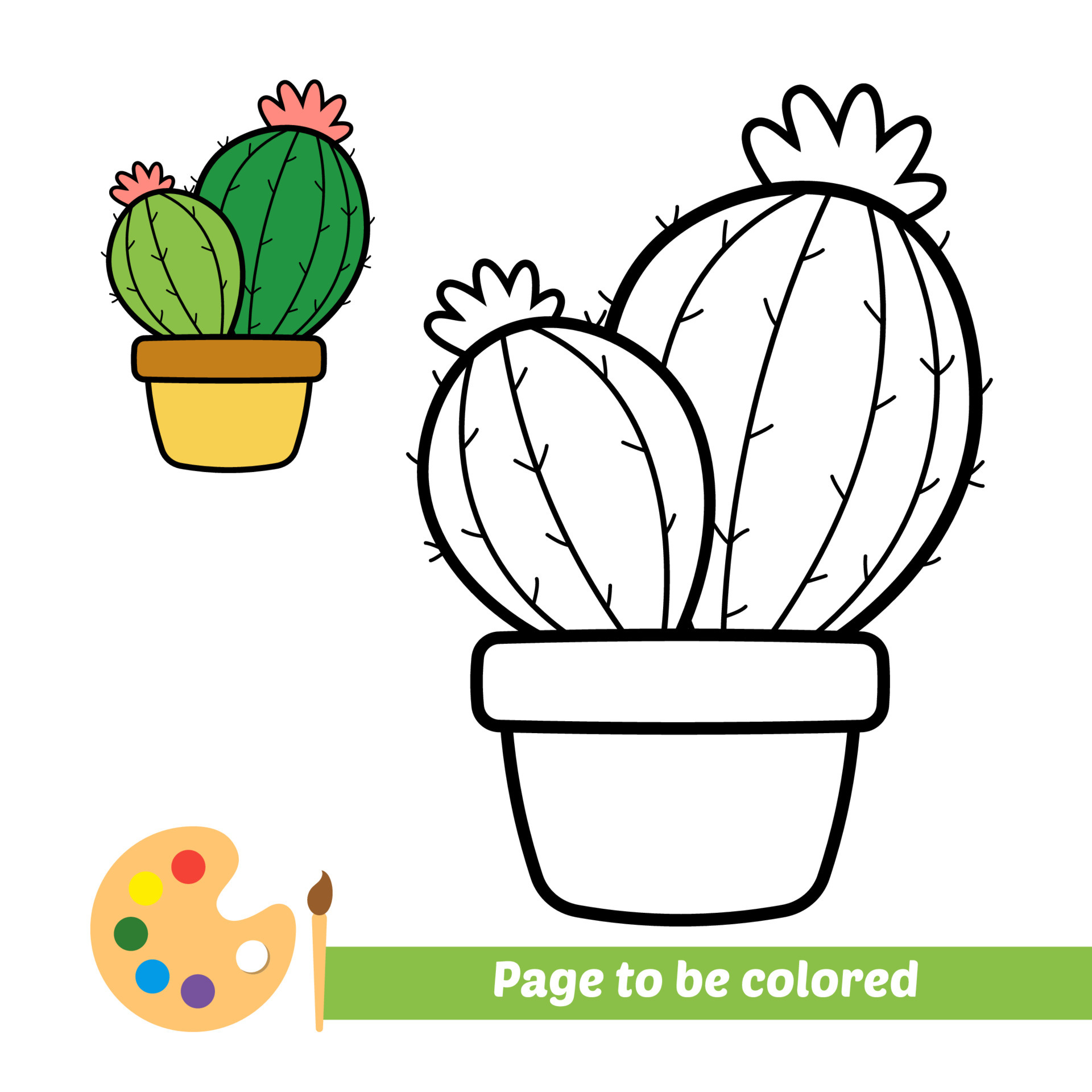 libro para colorear para niños, vector de cactus 4493618 Vector en Vecteezy