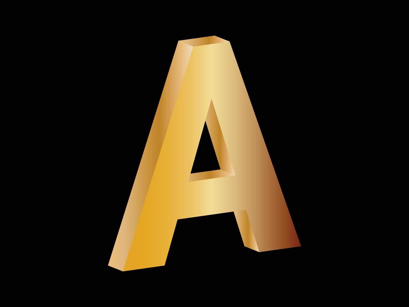 3D golden letter vector