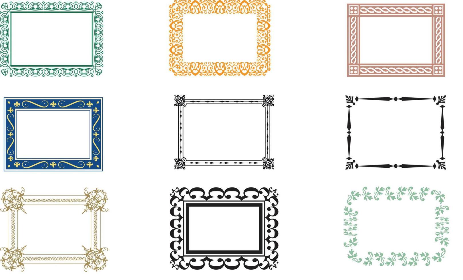 vintage frame set collection vector