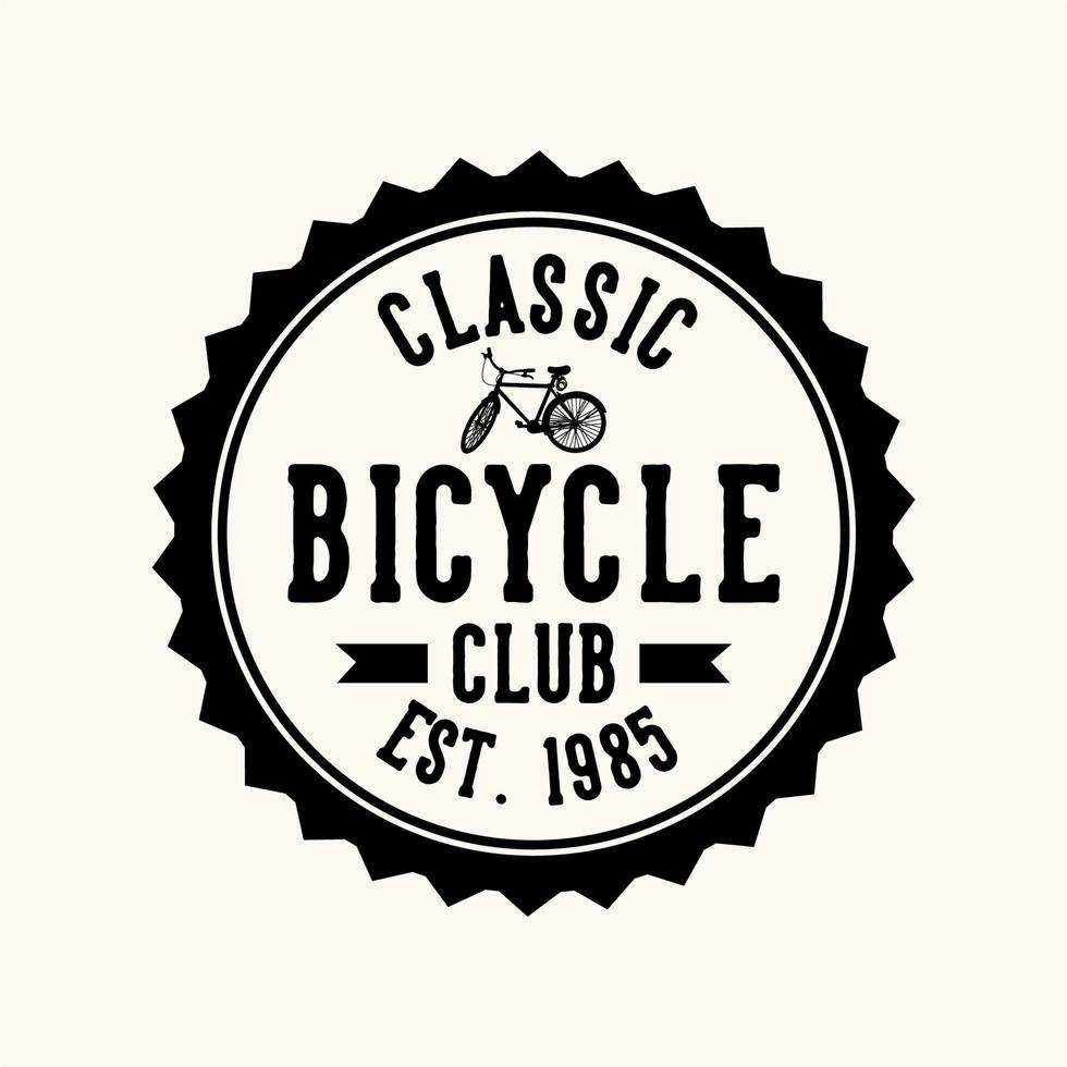 logo design classic bicycle club est 1985 with bicycle silhouette flat illustration vector