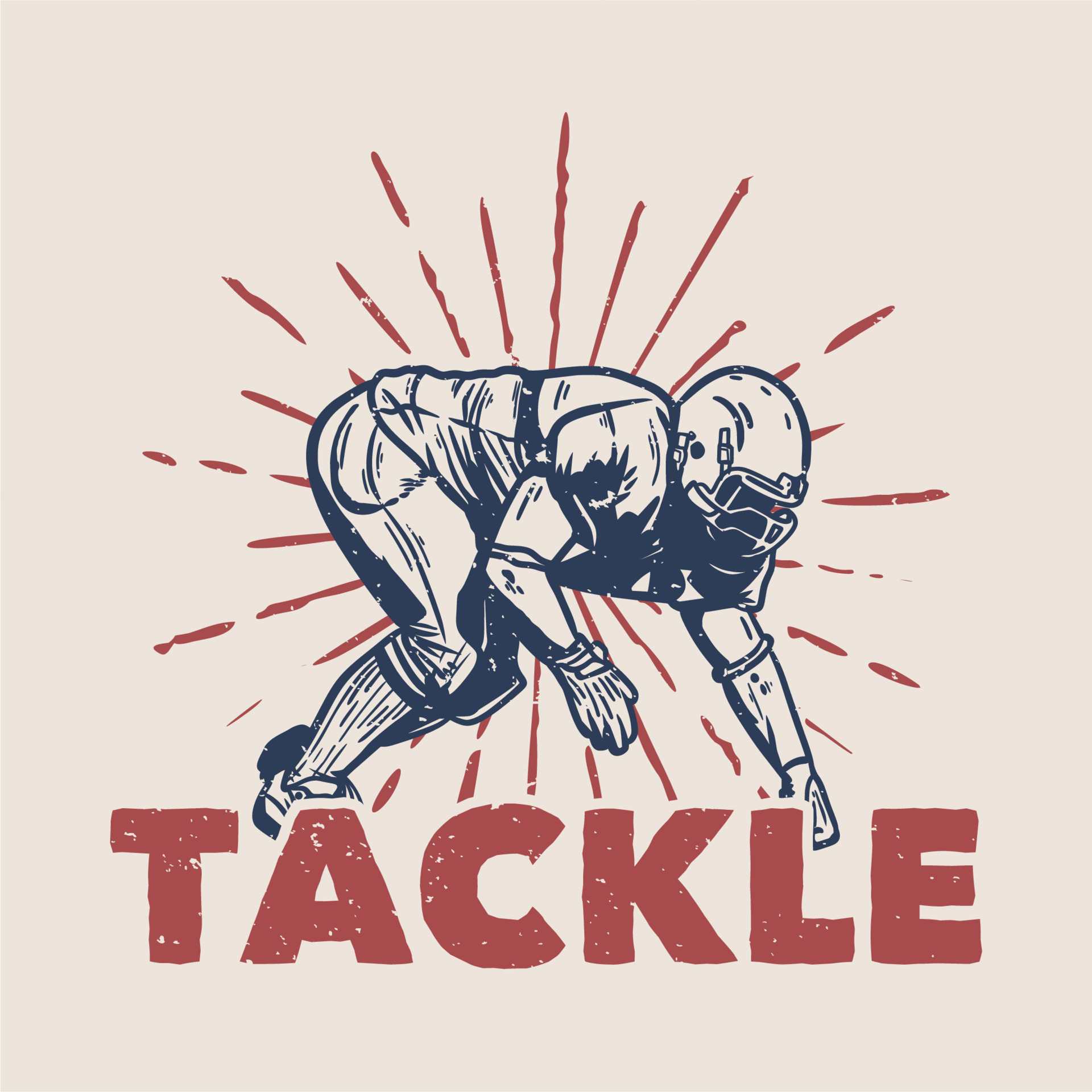 t shirt design tackle with football player doing tackle position ...