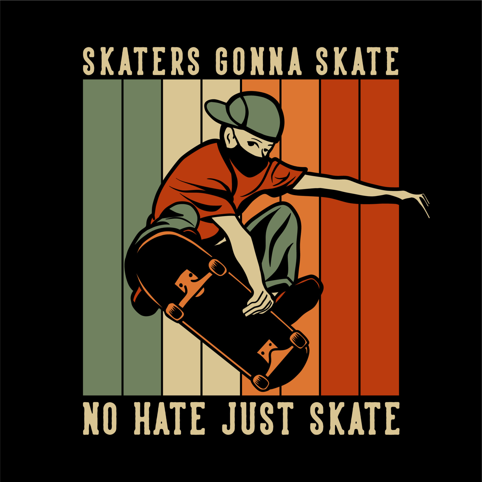 We're Gonna Skate To One Song t shirt design skaters gonna skate no hate just skate with man playing