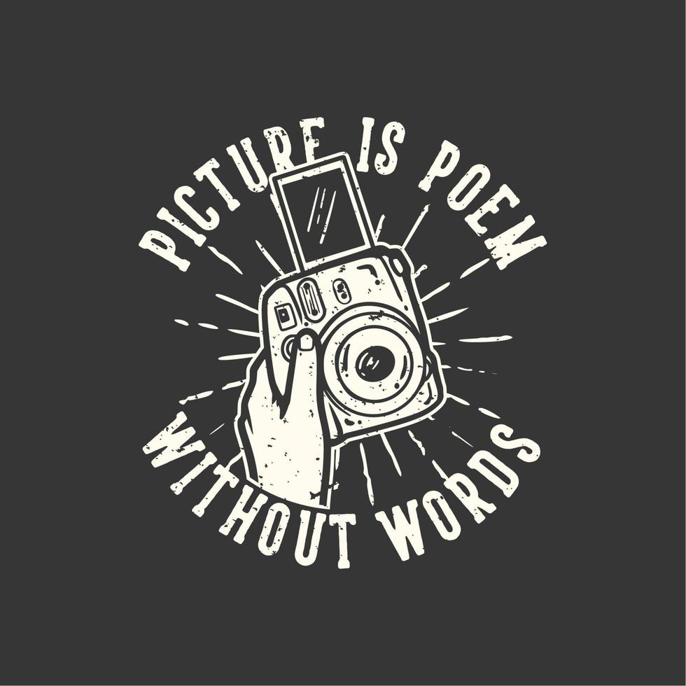 diseño de camiseta lema tipografía imagen es poema sin palabras vector