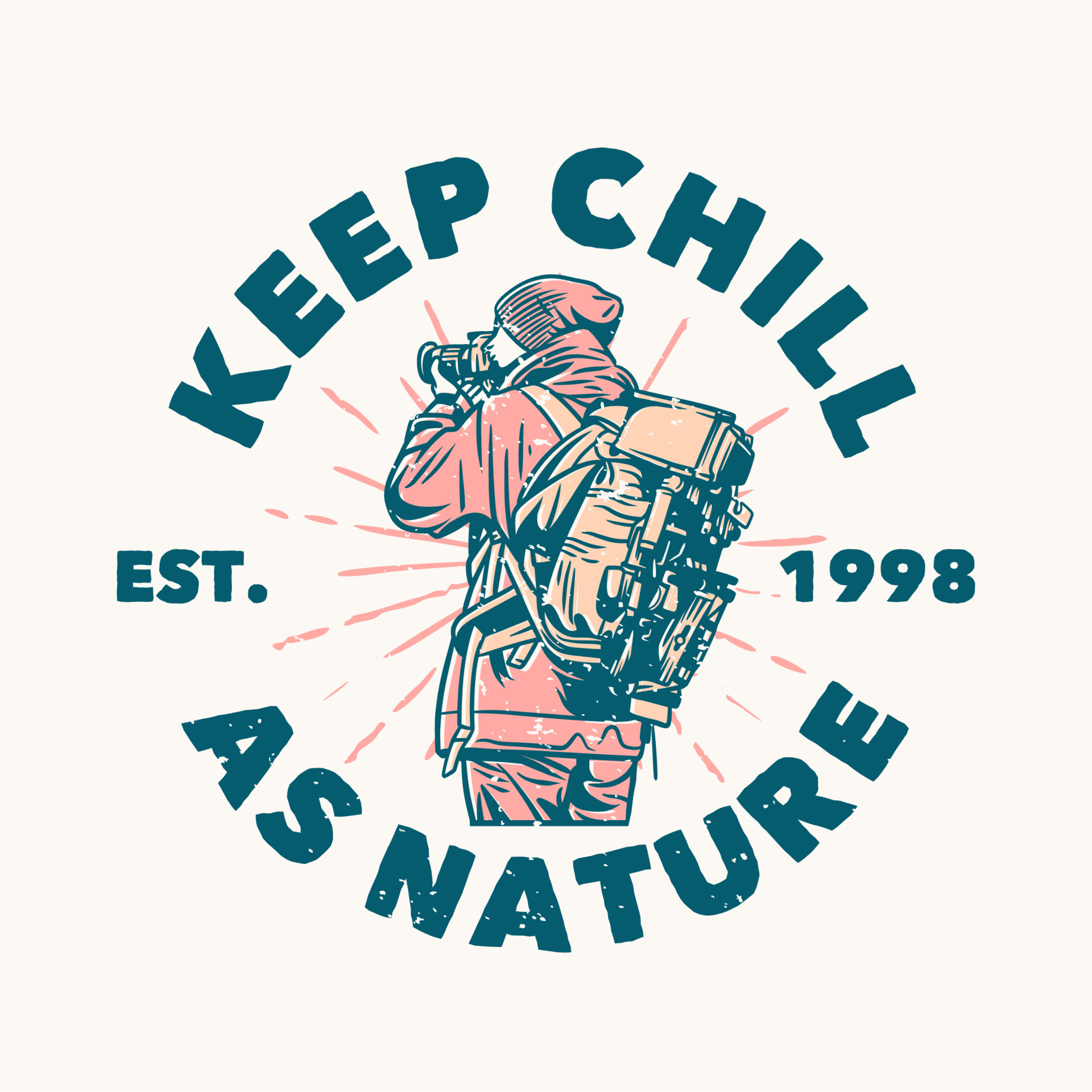 logo design keep chill as nature est. 1998 with photographer taking