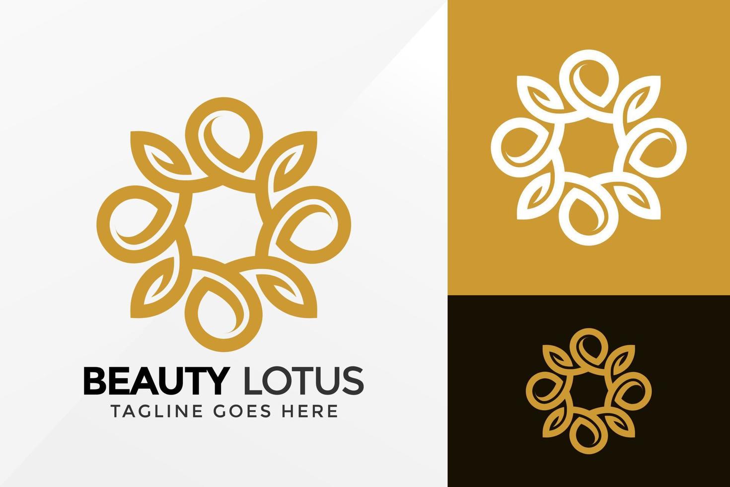 diseño de logotipo de spa de loto de belleza, vector de logotipos de identidad de marca, logotipo moderno, plantilla de ilustración de vector de diseños de logotipos