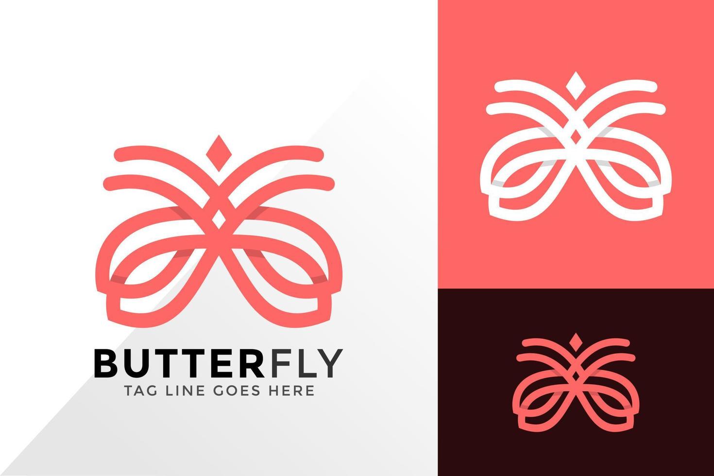 Abstract Butterfly Line Art Logo Design, Brand Identity Logos Designs Vector Illustration Template
