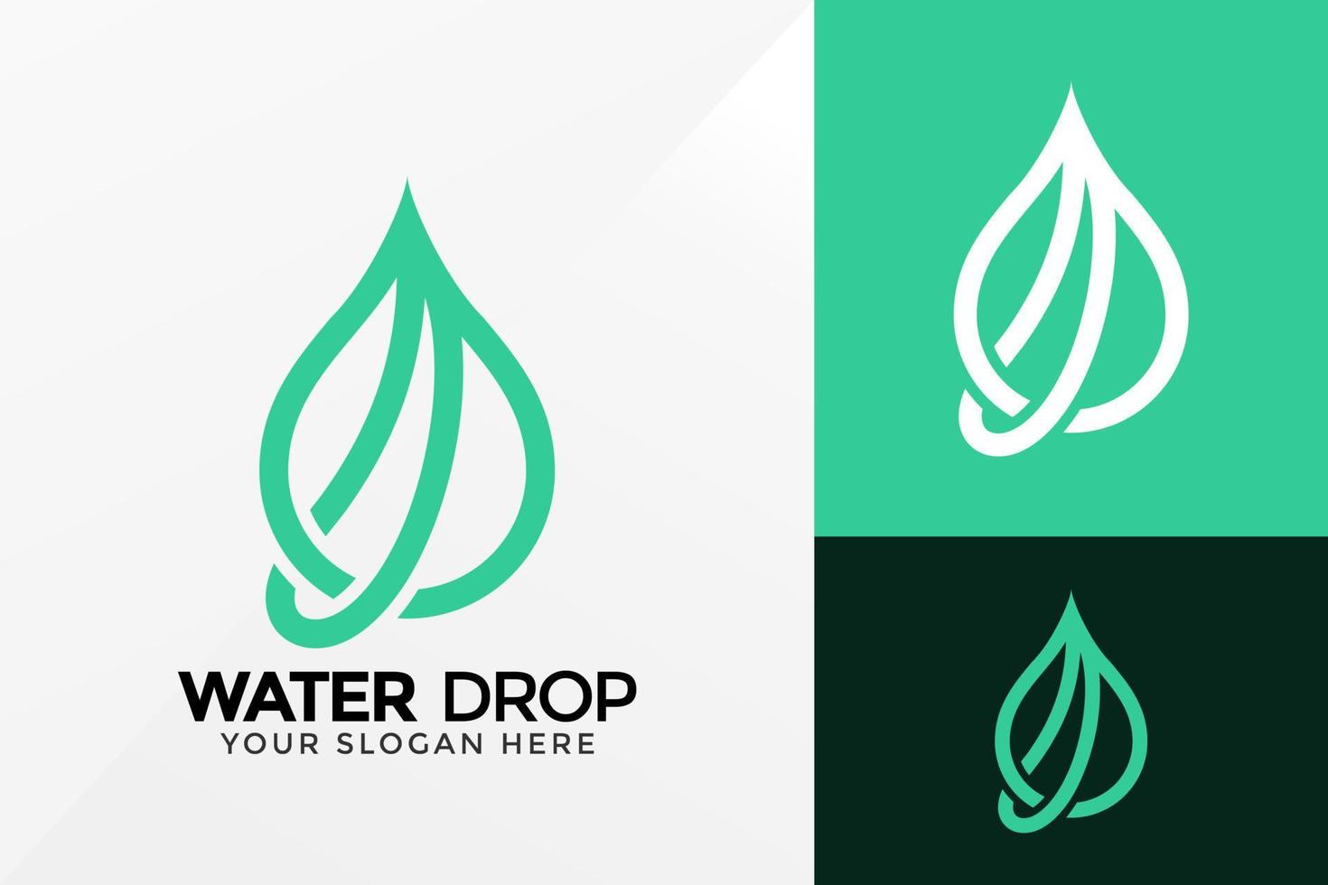 Eco Water Drop Logo Design, Brand Identity logos vector, modern logo, Logo Designs Vector Illustration Template