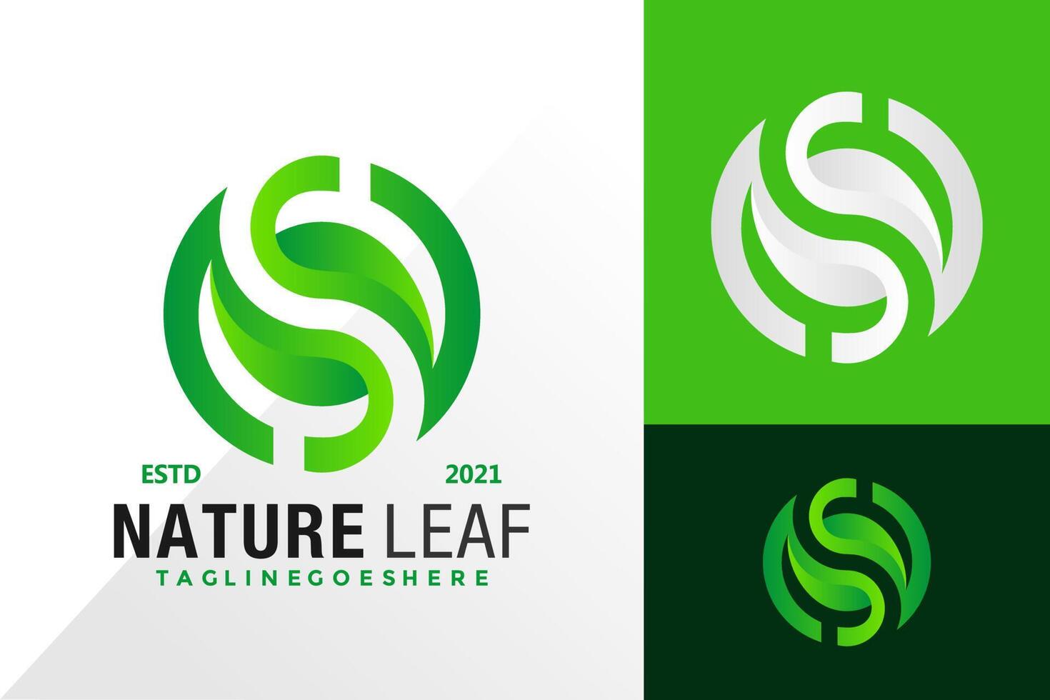 Letter s nature leaf logo and icon design vector concept for template