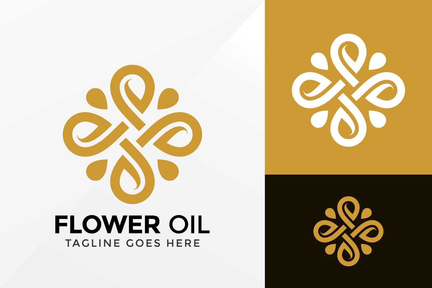 Beauty Flower Oil Logo Design, Brand Identity logos vector, modern logo, Logo Designs Vector Illustration Template