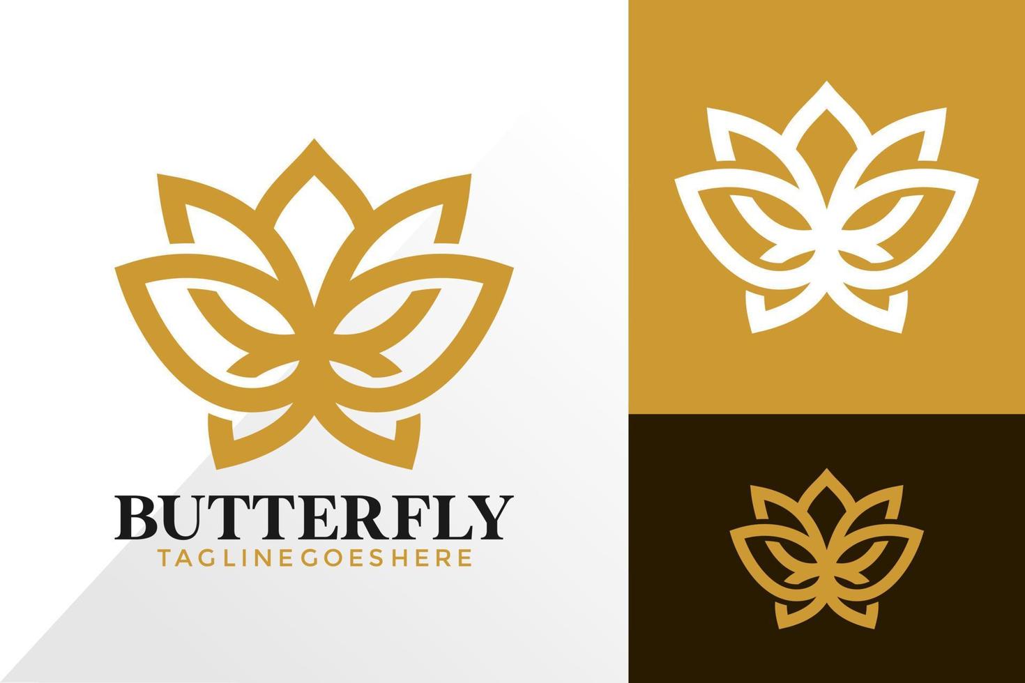 Lotus Butterfly Logo Design, Abstract Logos Designs Concept for Template vector