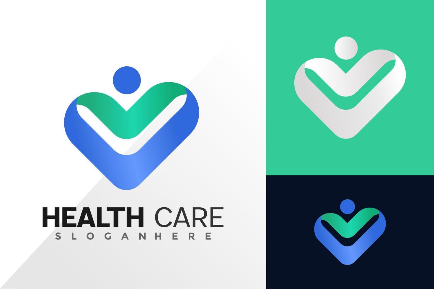 Health care logo vector design. Abstract emblem, designs concept, logos, logotype element for template