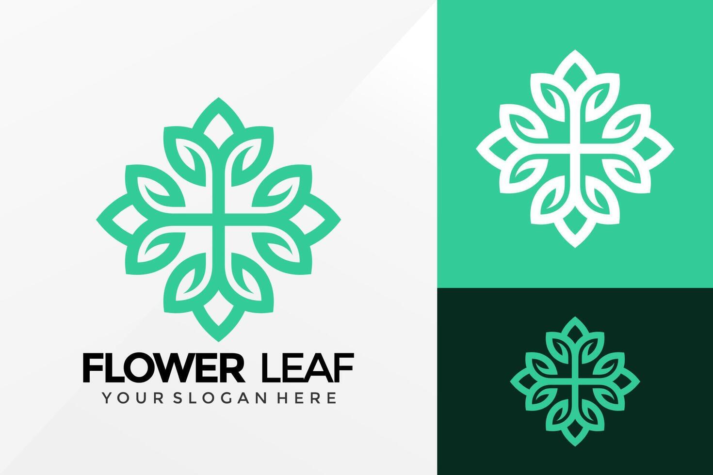 Green Flower Leaf Logo Design, Brand Identity logos vector, modern logo, Logo Designs Vector
