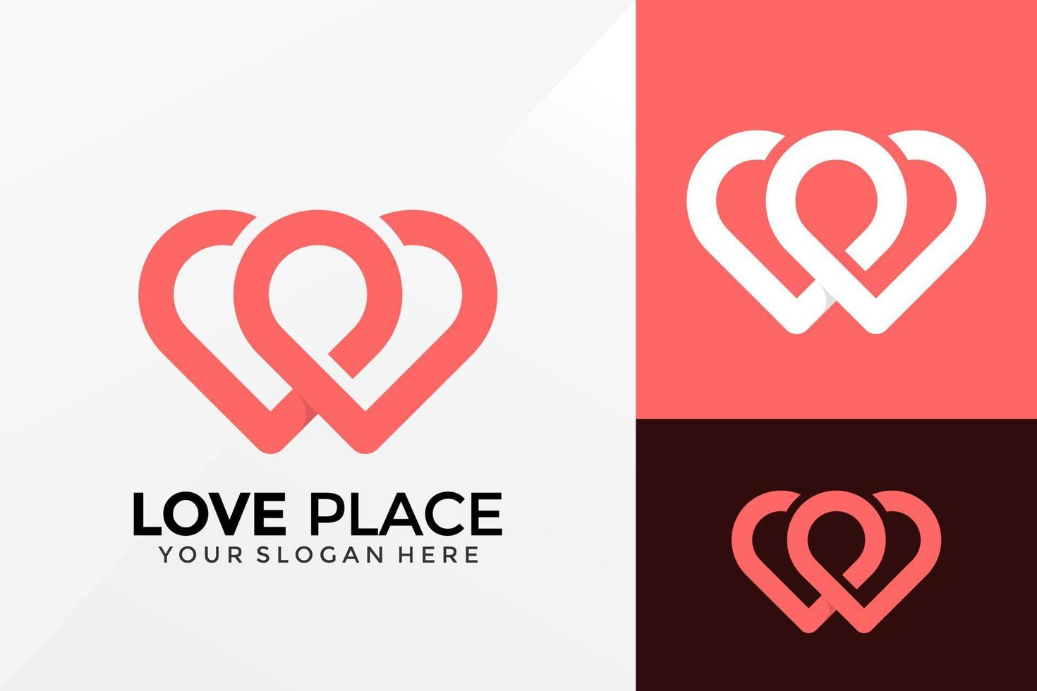 Love Place Logo Vector Design. Brand Identity emblem, designs concept, logos, logotype element for template.