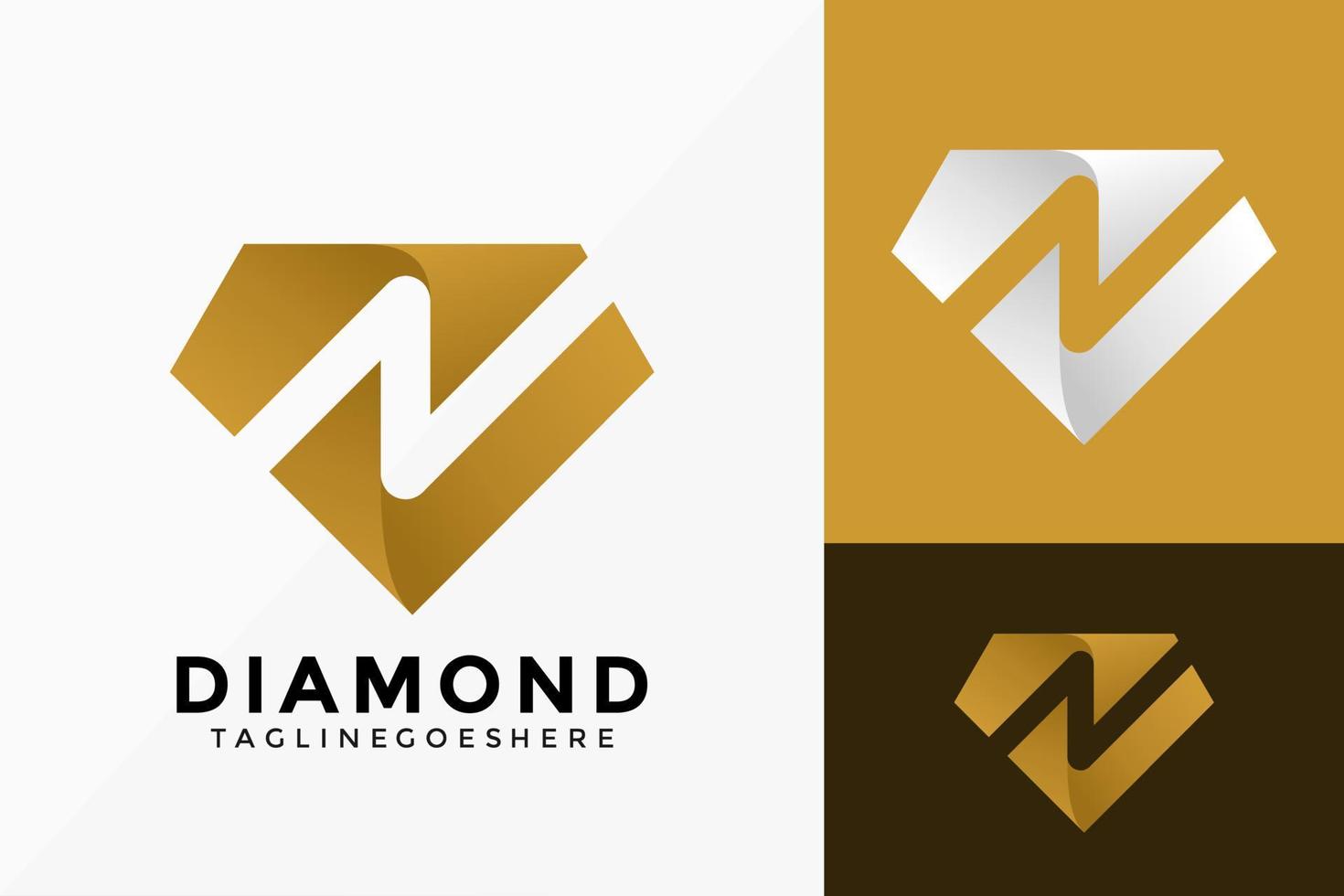 Diseño de vector de logo de letra n diamante. emblema de identidad de marca, concepto de diseños, logotipos, elemento de logotipo para plantilla.