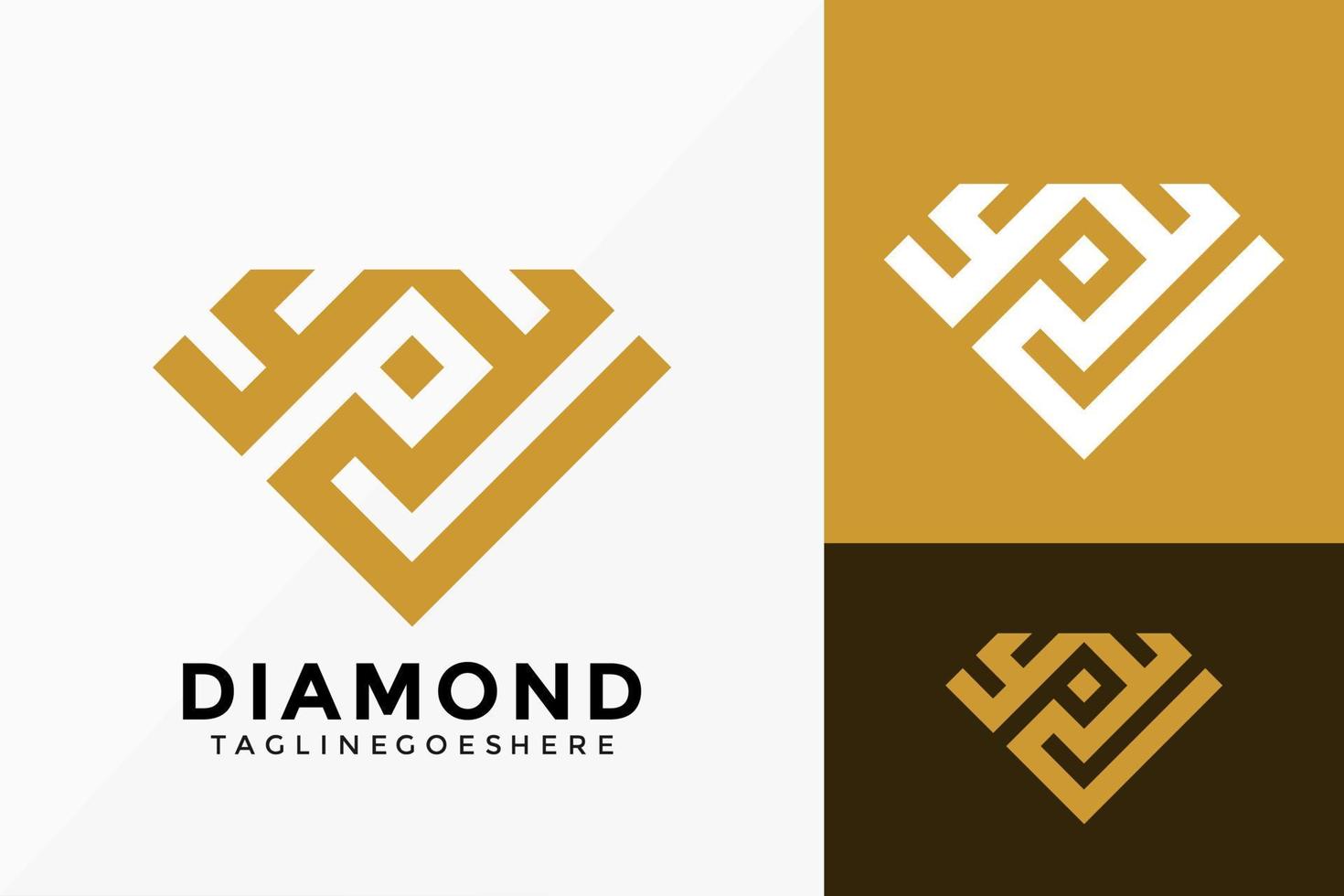 Abstract Luxury Diamond Jewellery Logo Vector Design. Brand Identity emblem, designs concept, logos, logotype element for template.