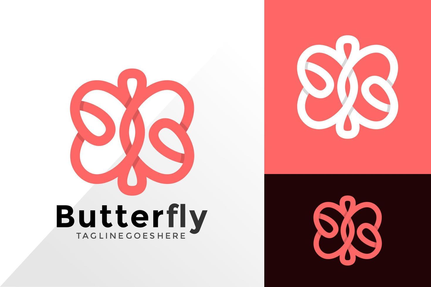 Diseño de logotipo creativo de mariposa, concepto de diseños de logotipos abstractos para plantilla vector