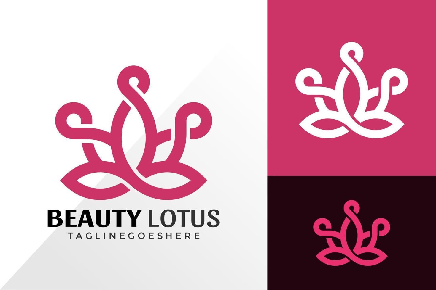 Beauty Lotus Flower Logo Vector Design, Creative Logos Designs Concept for Template